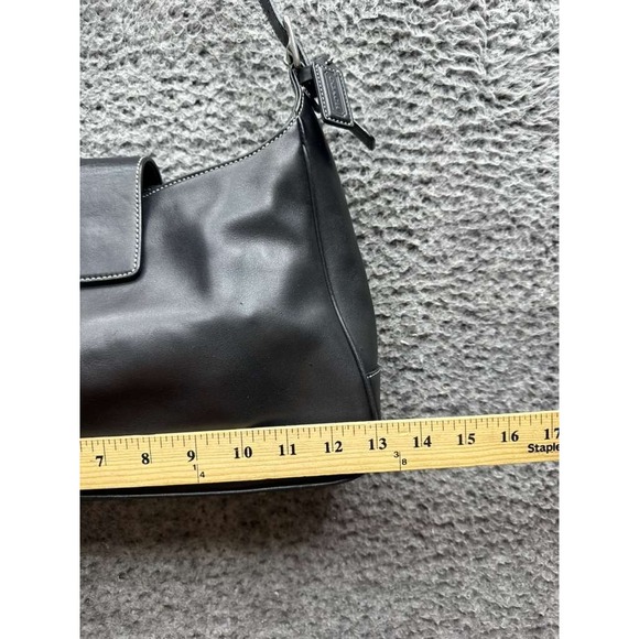 Vintage Coach Women s Hamptons Cowhide‎ Leather Hobo Bag Black H0S-7783 - Picture 12 of 13